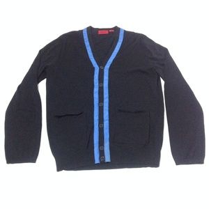 Hugo Boss Men's Cotton Cardigan Black Blue Size L